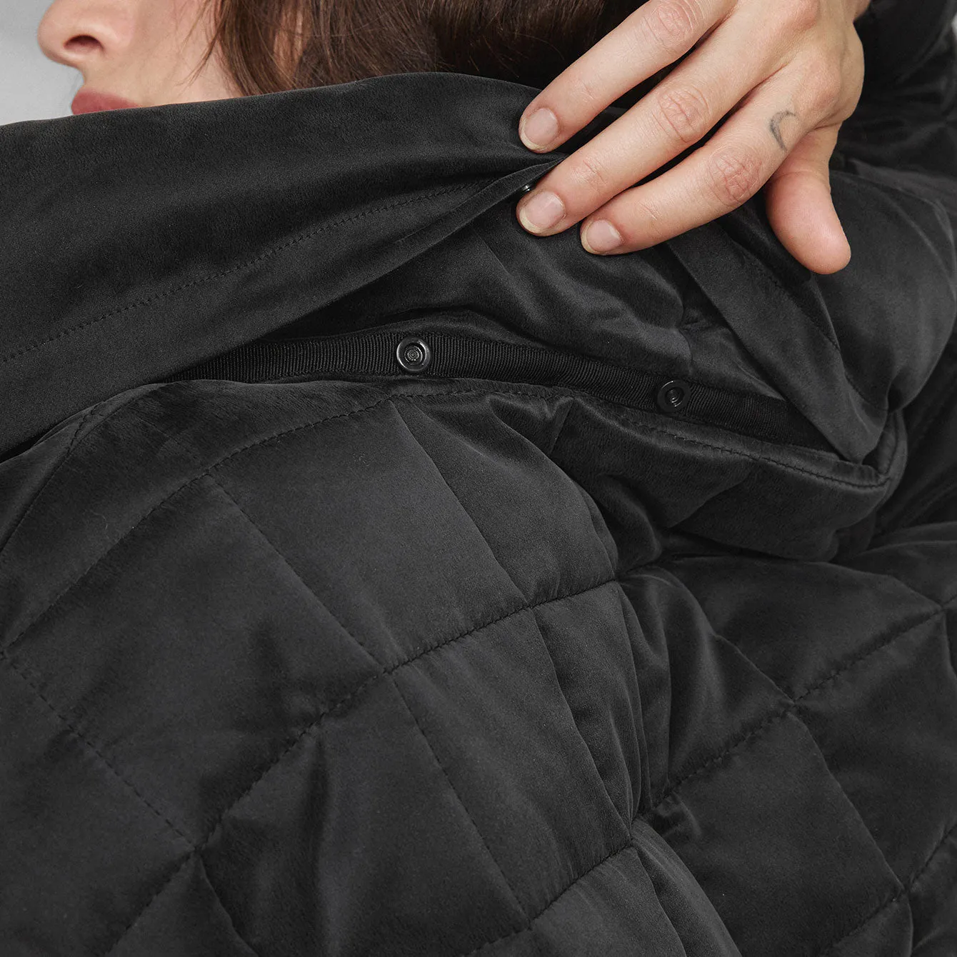 Quilted Silk Comforter Coat