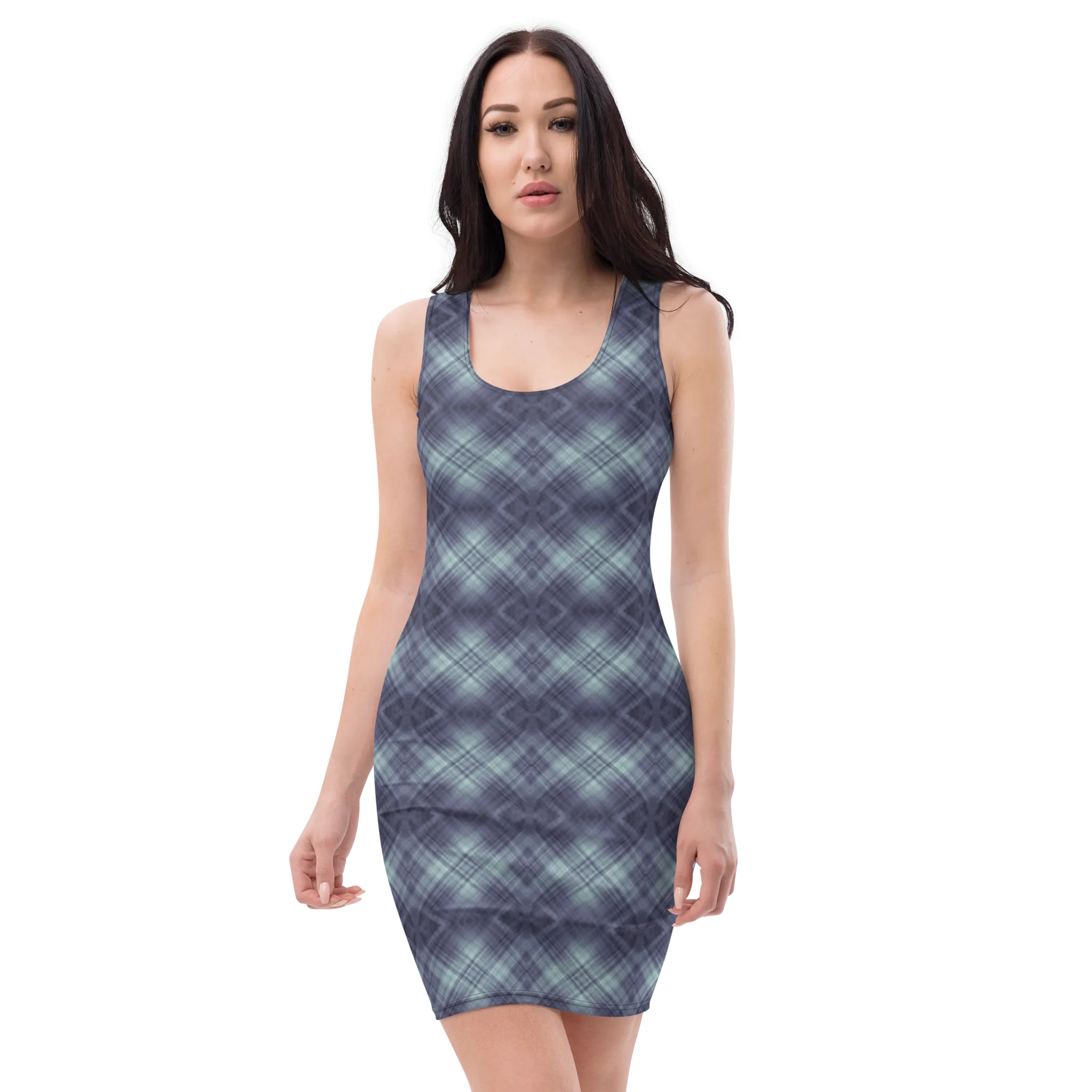 Recursia Argyle Rewired I Pencil Dress In Blue