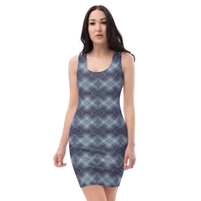 Recursia Argyle Rewired I Pencil Dress In Blue