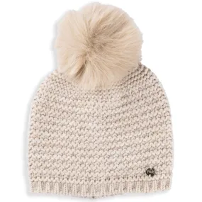 Sand Wool Knit Pom Hat