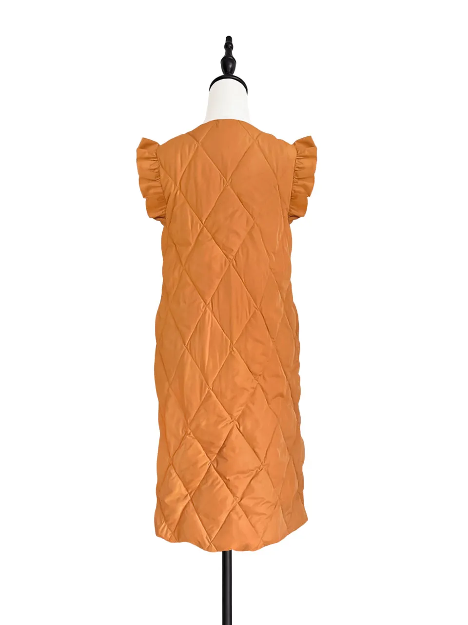 Surprise Sale! Marmalade Frill Shoulder Longline Quilted Down Vest