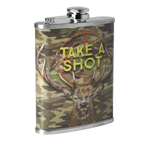 Take A Shot Stainless Steel 8 oz Liquor Flask