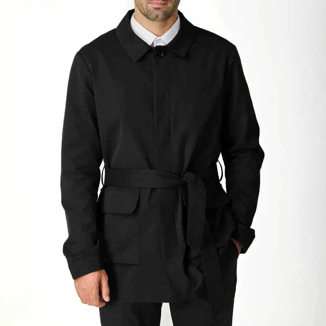 THE BLACK MONACO II SHORT TRENCH COAT