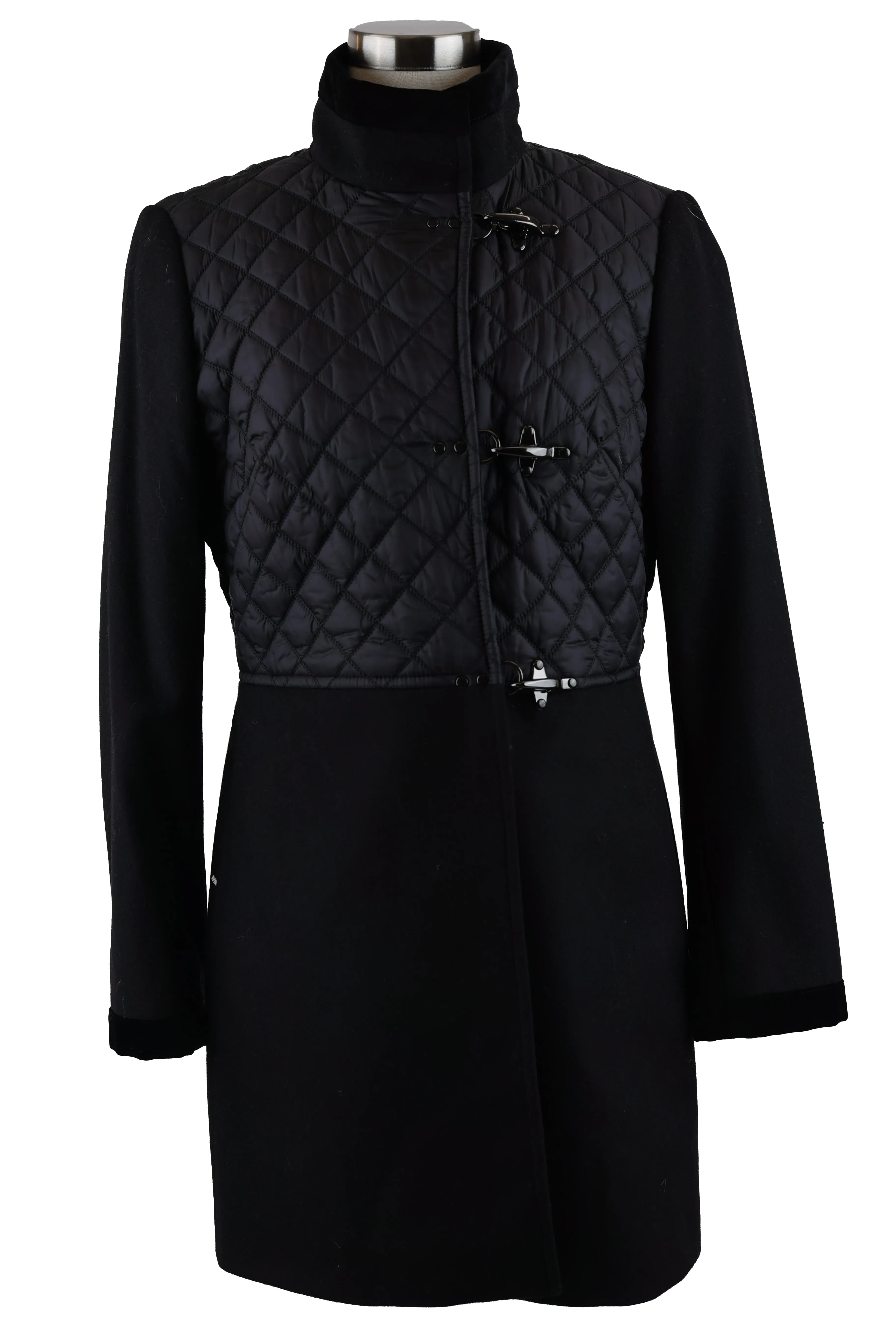 Wool/Poly Quilted Dress Coat