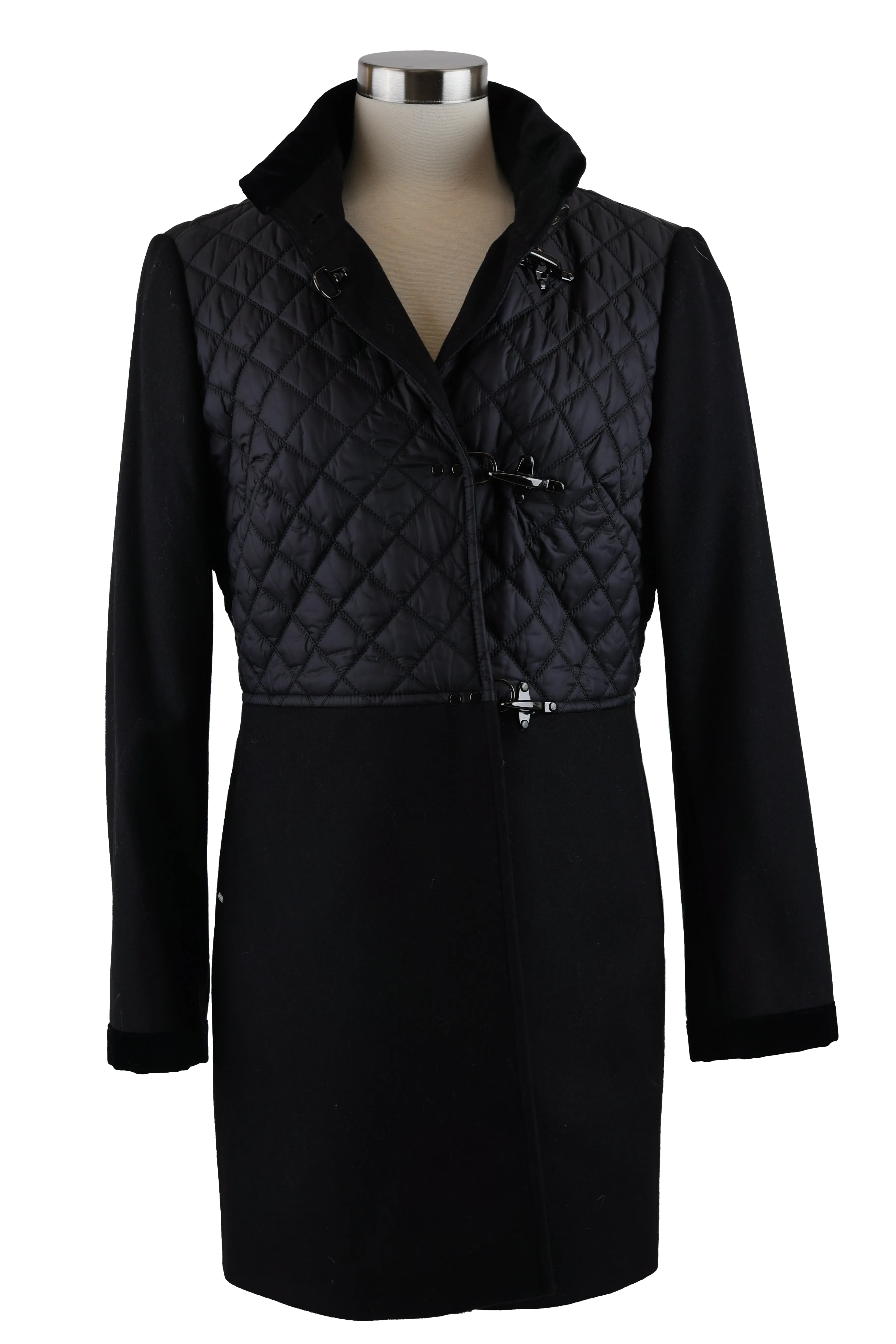 Wool/Poly Quilted Dress Coat